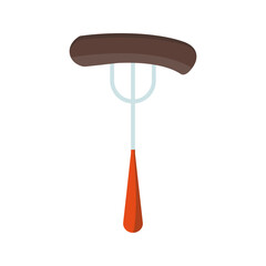Burning Sausage Vector Icon