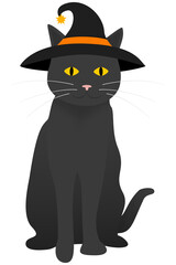 Halloween - schwarze Katze - Kostüm - Hexenhut