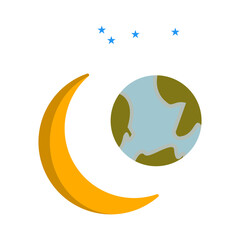 Star Orbitting Earth Vector Icon