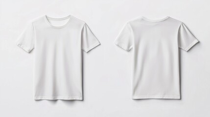 Blank White T-Shirt Mockup, Isolated on a White Background