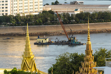 roof of the Supreme Court in Phnom Penh, Cambodia.