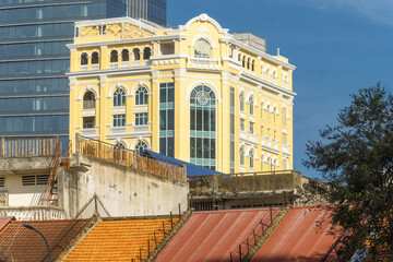old restored colonial building in Phnom Penh, Cambodia
