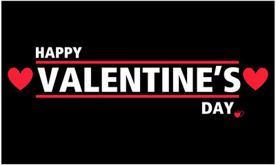 Valentine's Day typography design with heart vector.