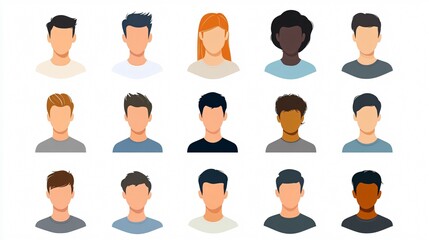 Professional Male User Icon in 2D Flat Vector Isolated on White Background