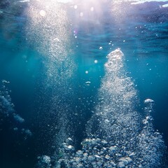 Underwater view of a reef in the sea - Underwater with bubbles. Great for backgrounds.