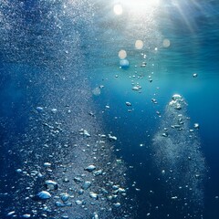 Underwater view of a reef in the sea - Underwater with bubbles. Great for backgrounds.