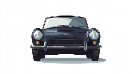 Car Front View Icon Vector: 2D Flat Vector Illustration