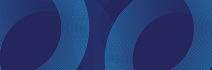 Abstract blue glowing geometric lines on dark blue background. vektor illustration