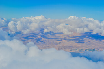 Fototapeta premium View from an airplane of the Canary Islands