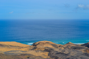 Cofete National Park with the wildest and widest beaches on the island of Fuerteventura