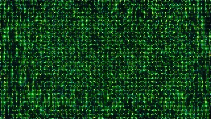 Digital Noise Green Pixels Animated Background