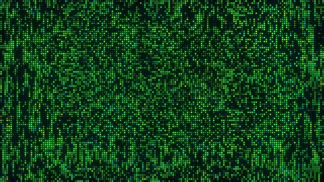 Digital Noise Green Pixels Animated Background