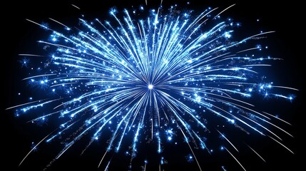 Obraz premium A radial burst of bright blue sparkles, emulating a celebratory firework effect