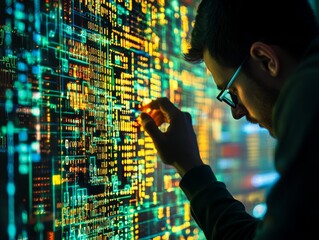 Hacker Analyzing Processor Board Overlay