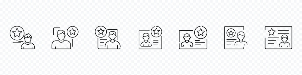 favorite or popular person Outline icon, customer loyalty or retention icon with star. client loyalty or customer satisfaction icon. concept of positive testimonial for great effective business.