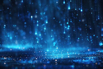 Abstract Blue Light Bokeh Background