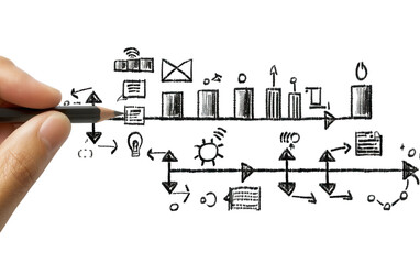 Naklejka premium Artistic Illustration of Sales Pipeline Showing Various Stages of Conversion Isolated on Transparent Background PNG