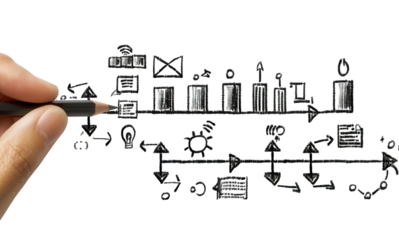 Artistic Illustration of Sales Pipeline Showing Various Stages of Conversion Isolated on Transparent Background PNG