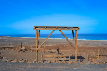 Fototapeta premium Ocean view and benches for relaxation near Villa Winter