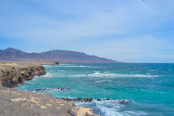 Ocean landscape at the southernmost point of Fuerteventura