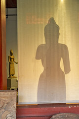 Stone statue in the courtyard of The National Museum of Cambodia in Phnom Penh, Cambodia
