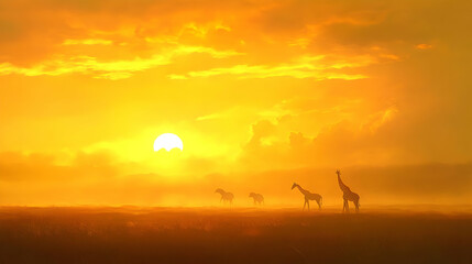 African Sunset: Wildlife Silhouettes at Golden Hour