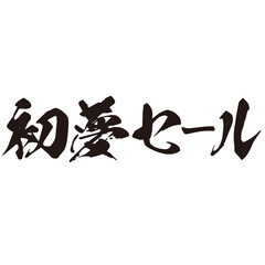 勢いがあり縁起よく力強く描いた手描きの水彩、筆文字の初夢セールという漢字のイラスト素材シリーズ
