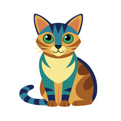 Cute cat cartoon isolated on white background Vector 