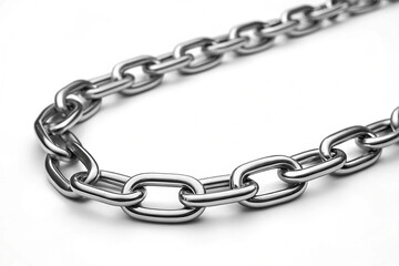Obraz premium Metal chain on a white background.