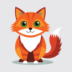 Cute cat cartoon isolated on white background Vector 