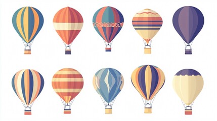 Colorful Hot Air Balloon Vector Illustration for Designs Promoting Adventure and Exploration