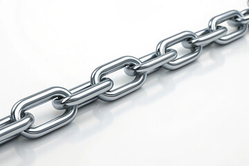 Obraz premium Metal chain on a white background.
