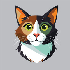 Cute cat cartoon isolated on white background Vector 