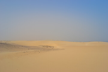 Fuerteventura, Corralejo, 16.12.2024: Parque Natural de Corralejo view of sand dunes that never stand still