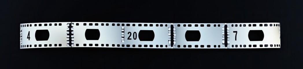 Negative film in the dark. 35mm film.