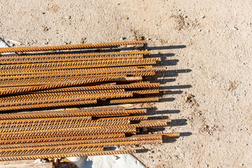 Metal Reinforcement Lies On Construction Site Build Building With armature