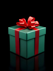 Fototapeta premium Gift box on black background