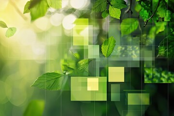 Tropical Summer Banner with Empty Center and 3D Leaf Display