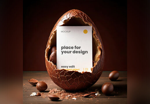 Page Poster Inside Easter Crispy Chocolate Egg Surprise Mockup