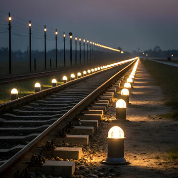 A lit light bulb with a visible filament hanging from a cord, emitting warm light,