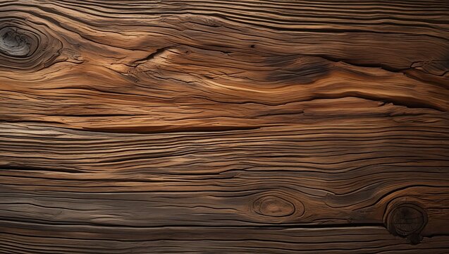 Dark brown wood grain with textured knots and lines, perfect for rustic backgrounds and nature-inspired designs. Great for interior decor - Powered by Adobe