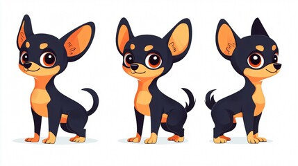 Obraz premium Playful Cartoon Chihuahua Dog Vector Isolated Illustration for Design Projects