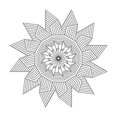 Elegant Flower Mandala Coloring Page Design