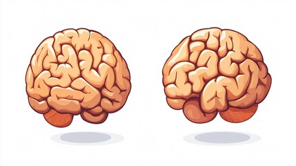 Cute Cartoon Brain Vector - Colorful Brain Illustration for Education and Psychology Concepts