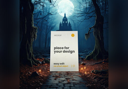 Page Poster Mockup Mistery Halloween Spooky Castle