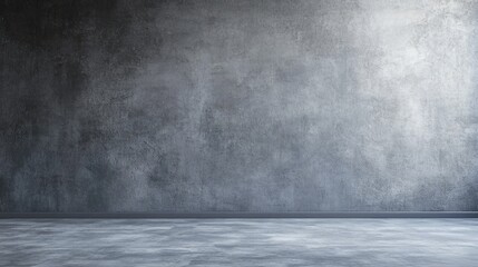 Empty Room with Grey Concrete Wall and Floor: A Minimalist Interior Design