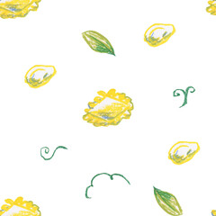 Italian food wax crayons seamless pattern on white insulated background. Textural and kitchen repeating pattern. Design for textiles, wrapping paper and wallpaper.