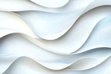 Abstract wavy white paper texture creating a minimalist and creative background