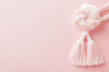 Pink cord with tassels on pink