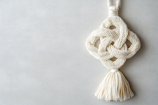 Macrame square knot with tassel